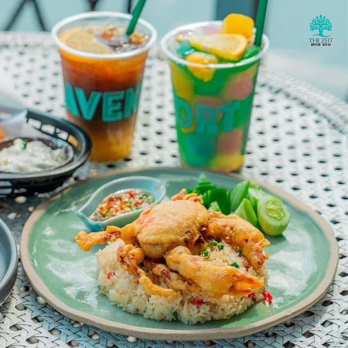 Food and drinks in the published café photograph